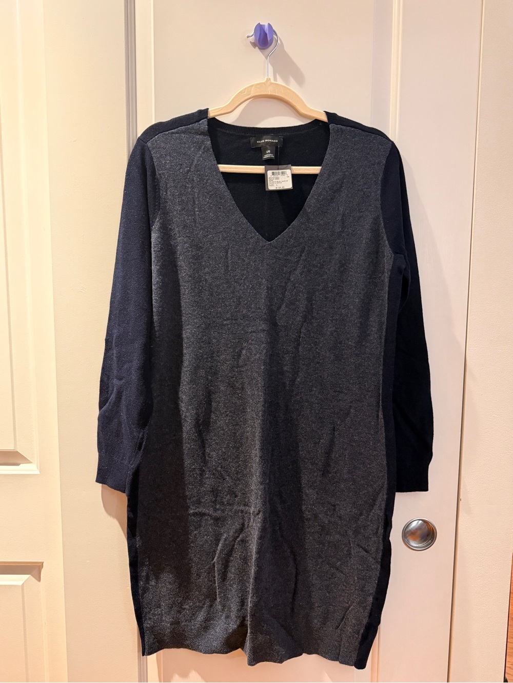 *BRAND NEW* Club Monaco Two-tone V-Neck Wool Dress